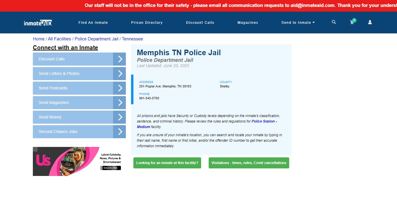 Memphis TN Police Jail & Inmate Search - Memphis, TN